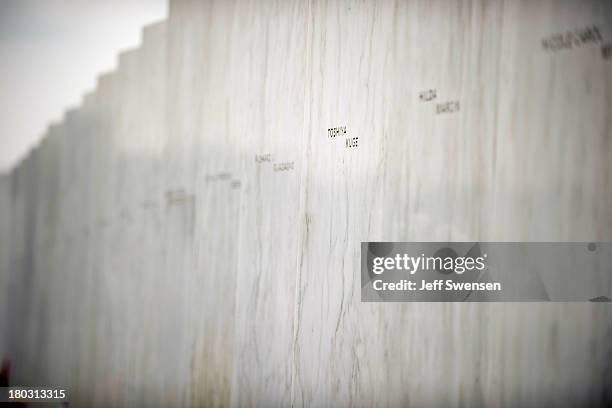 Crash victim Toshiya Kuge's name is displayed on the Flight 93 National Memorial following ceremonies commemorating the 12th anniversary of the 9/11...