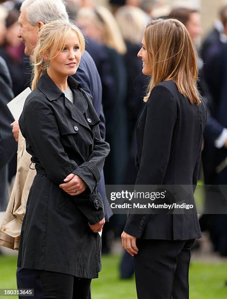 Lady Melissa van Straubenzee and Lady Katie Valentine attend a requiem mass for Hugh van Cutsem who passed away on September 2nd 2013, at Brentwood...
