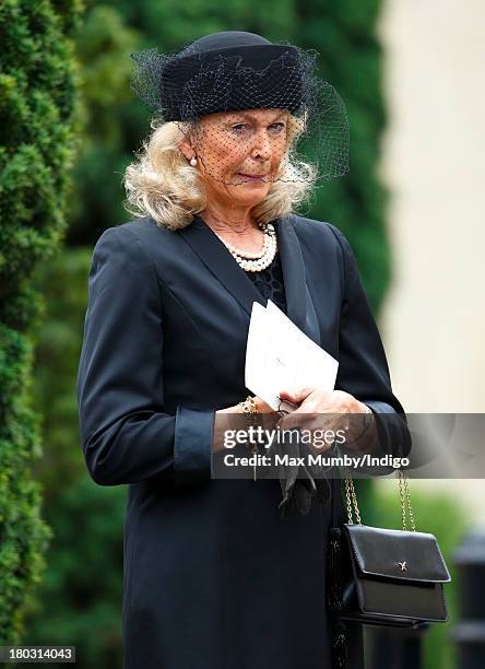 Emilie van Cutsem attends a requiem mass for her husband Hugh van Cutsem who passed away on September 2nd 2013, at Brentwood Cathedral on September...