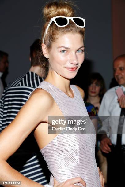 Model Jessica Hart attends the Rachel Zoe fashion show during Mercedes-Benz Fashion Week Spring 2014 at The Studio at Lincoln Center on September 11,...