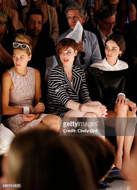 Models Jessica Hart, Coco Rocha and Nicole Trunfio attend the Rachel Zoe fashion show during Mercedes-Benz Fashion Week Spring 2014 at The Studio at...