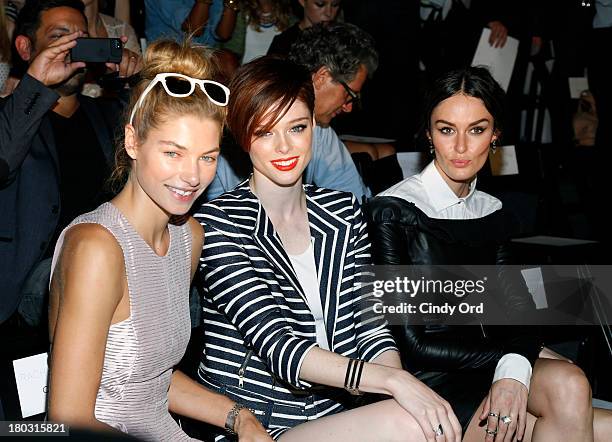 Models Jessica Hart, Coco Rocha and Nicole Trunfio attend the Rachel Zoe fashion show during Mercedes-Benz Fashion Week Spring 2014 at The Studio at...