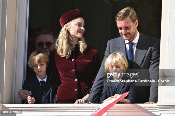 Beatrice Borromeo, Stefano Casiraghi, Francesco Casiraghi and Pierre Casiraghi attend the Monaco National Day 2023 on November 19, 2023 in Monaco,...