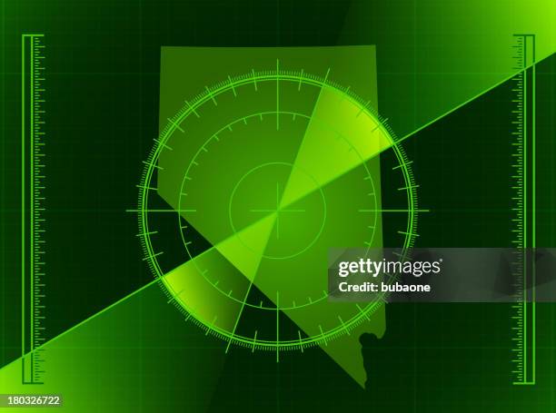 green radar screen and nevada state map - colour enhanced stock illustrations