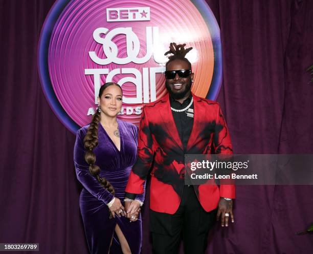 Amber Najm and T-Pain attend Soul Train Awards 2023 on November 19, 2023 in Beverly Hills, California.