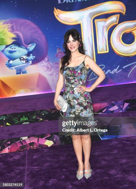 Zooey Deschanel attends the special screening of Universal Pictures' "Trolls: Band Together" held at TCL Chinese Theatre on November 15, 2023 in...