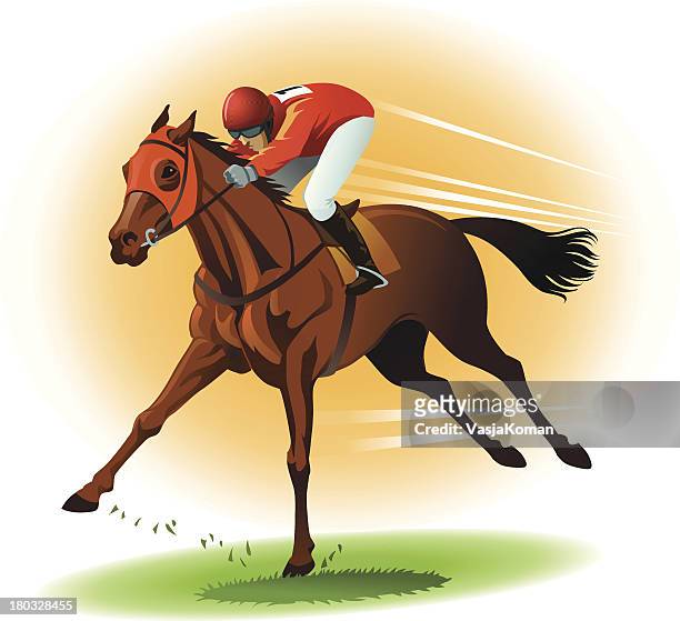 thoroughbred stalion racing - jockey vector stock illustrations