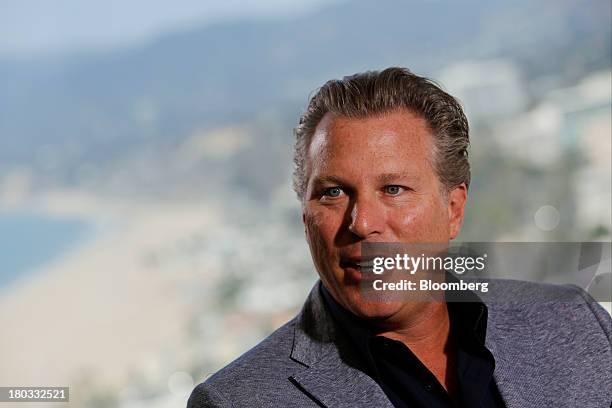 Ross Levinsohn, chief executive officer of Guggenheim Digital Media, speaks during a Bloomberg Television interview in Santa Monica, California,...