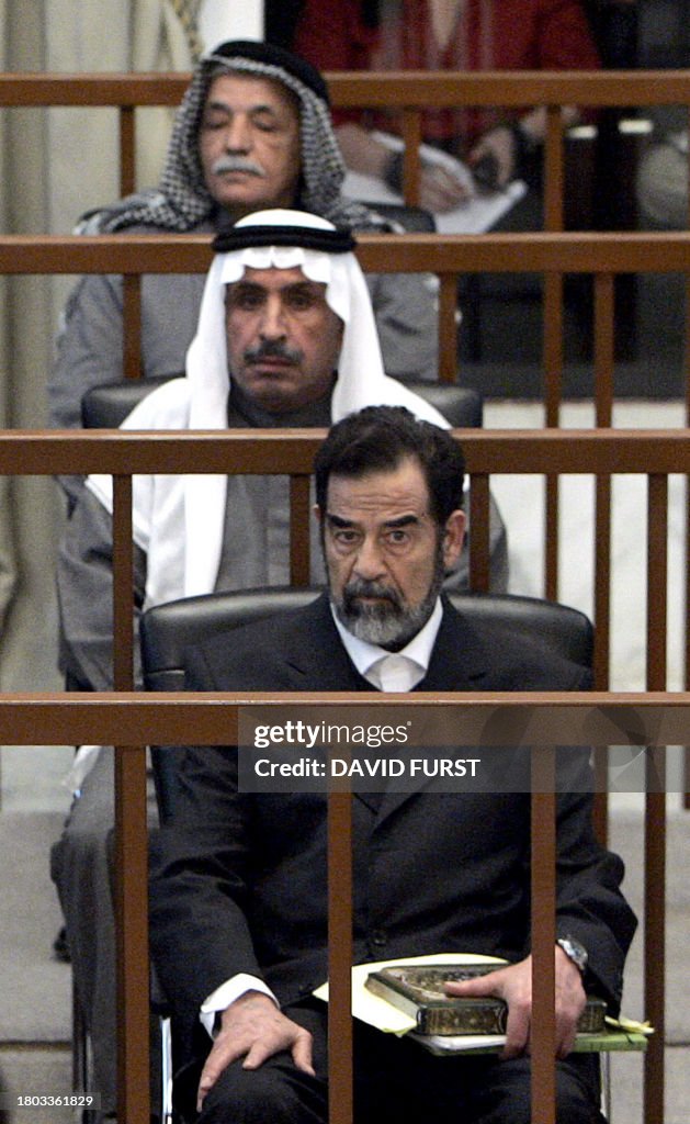 Sadam Rashka Former Iraqi President Saddam Hussein and two co-defendants appear in ...