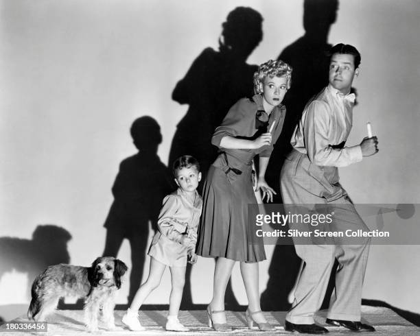 Larry Simms , as Baby Dumpling Bumstead, Penny Singleton as Blondie Bumstead, and Arthur Lake as Dagwood Bumstead, in a promotional still for...