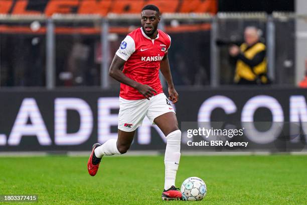 Bruno Martins Indi of AZ dribbles during the Dutch Eredivisie match between AZ and FC Volendam at AFAS Stadion on November 26, 2023 in Alkmaar,...