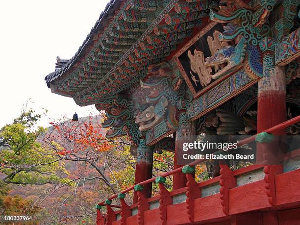 drum tower, beomeosa temple - beomeosa stock pictures, royalty-free photos & images