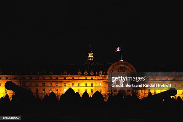 Night view of Hotel Des Invalides on September 11, 2013 in Paris, France.