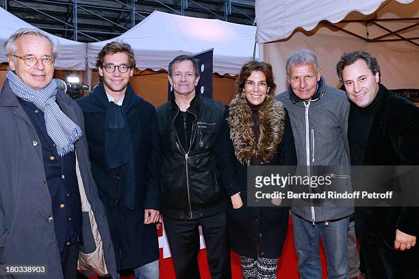 Publisher Olivier Orban with wife writer Christine Orban and their son Milan '2nd L), stage director Francis Huster , Patrick Poivre d'Arvor and CEO...