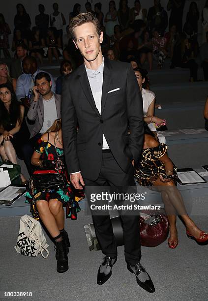 Actor Gabrielle Mann attends the Osklen fashion show during Mercedes-Benz Fashion Week Spring 2014 at The Stage at Lincoln Center on September 11,...
