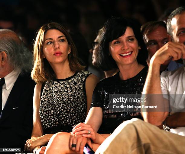 Director Sofia Coppola and actress Michele Hicks attend the Anna Sui fashion show during Mercedes-Benz Fashion Week Spring 2014 at The Theatre at...