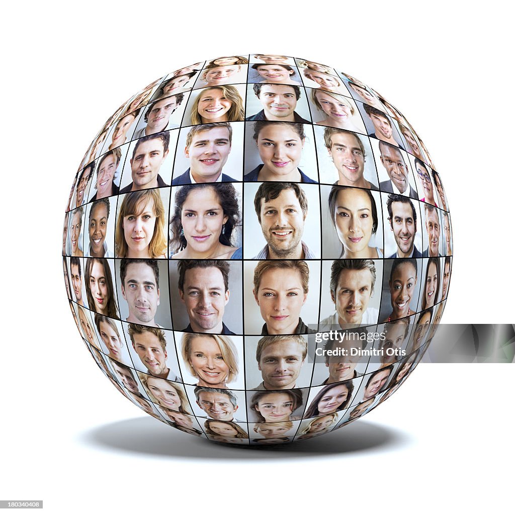 Sphere made up of many faces