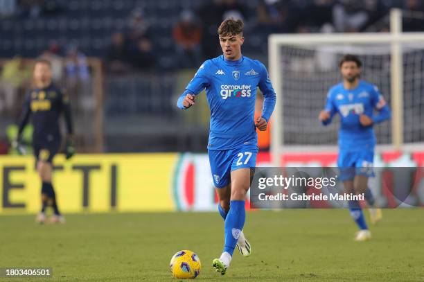 Daniel Maldini of Empoli FC in action during the Serie A TIM match between Empoli FC and US Sassuolo at Stadio Carlo Castellani on November 26, 2023...