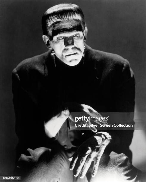 English actor Boris Karloff as The Monster in a promotional portrait for 'Frankenstein', directed by James Whale, 1931.