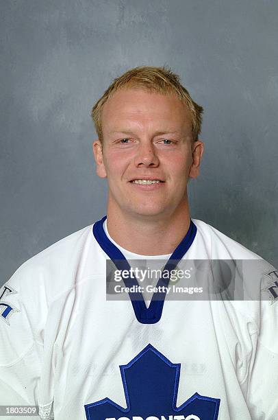 Mats Sundin of the Toronto Maple Leafs poses for a portrait on September 1, 2002 at the Air Canada Centre in Toronto, Ontario, Canada.