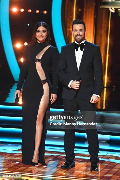 In this image released on November 19 Chiquinquirá Delgado and Mane de la Parra attend "Mira Quien Baila" Episode 8 at Univision Studios on September...