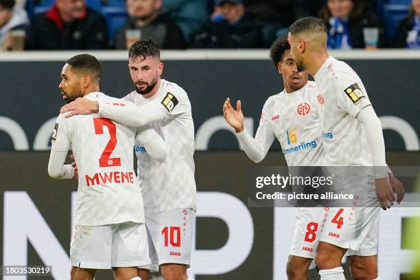 November 2023, Baden-Württemberg, Sinsheim: Soccer: Bundesliga, TSG 1899 Hoffenheim - FSV Mainz 05, Matchday 12, PreZero Arena. Goalscorer Marco...