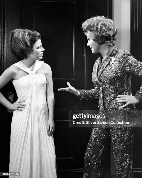 American actresses Patty Duke, as Neely O'Hara , and Susan Hayward , as Helen Lawson, in 'Valley Of The Dolls', directed by Mark Robson, 1967.