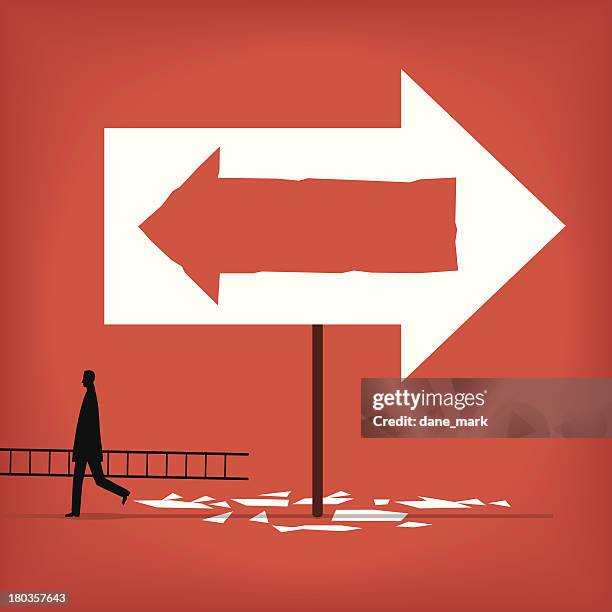 stockillustraties, clipart, cartoons en iconen met change direction - opposite direction