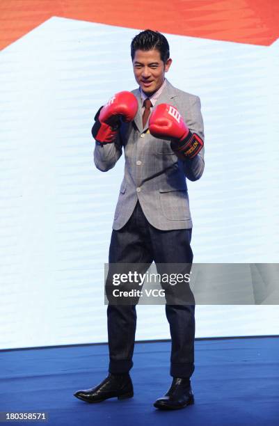 Actor Aaron Kwok attends "Silent Witness" press conference at Millennium Hotel on September 11, 2013 in Beijing, China.