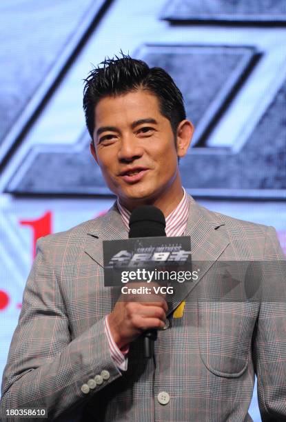 Actor Aaron Kwok attends "Silent Witness" press conference at Millennium Hotel on September 11, 2013 in Beijing, China.