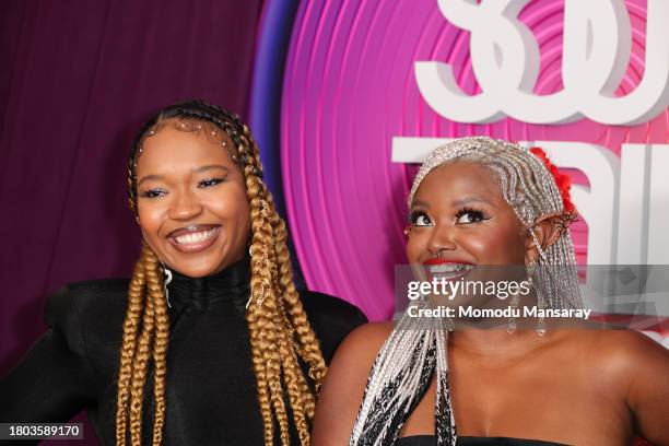Bobbi Lanea and Folayan Kunerede of Flyana Boss attends the 2023 BET Soul Train Awards on November 19, 2023 in Hollywood, California.