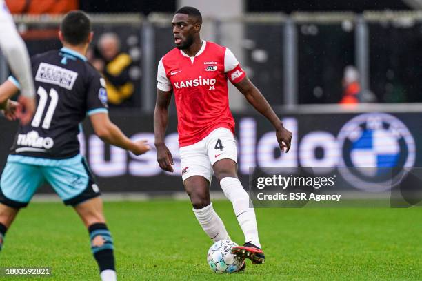 Bruno Martins Indi of AZ dribbles during the Dutch Eredivisie match between AZ and FC Volendam at AFAS Stadion on November 26, 2023 in Alkmaar,...