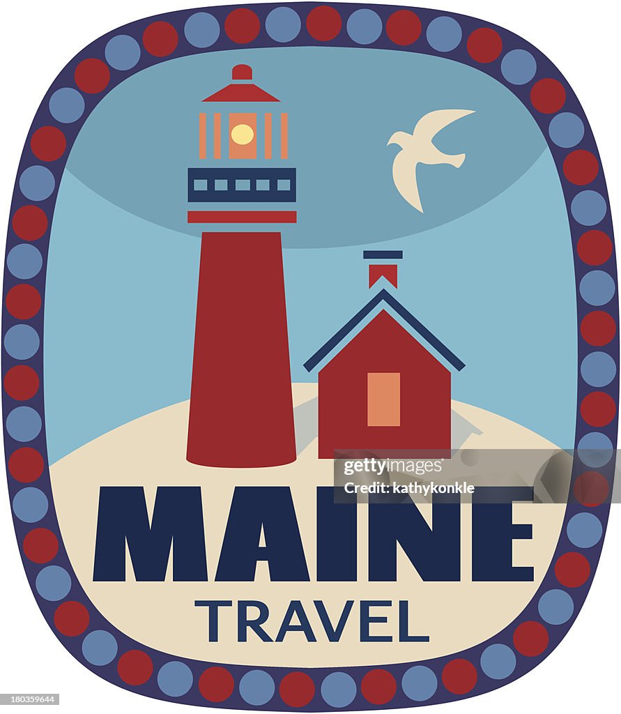 Maine luggage label or travel sticker