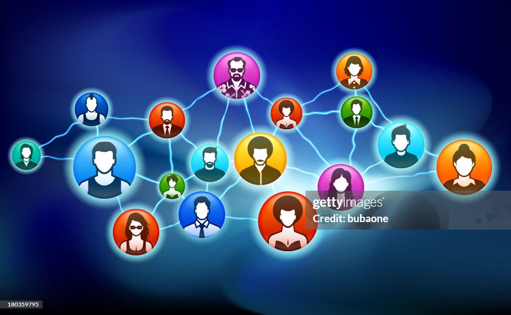 Social Web and Network Communication Color Set