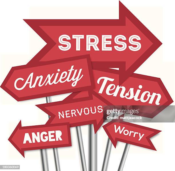 source of stress arrows - stress stock illustrations