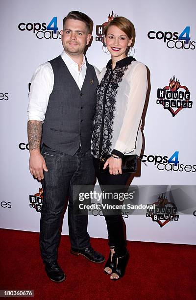 Actor Jack Osbourne and wife Lisa Stelly attend Cops 4 Causes 2nd annual "Heroes Helping Heroes" benefit concert at House of Blues Sunset Strip on...