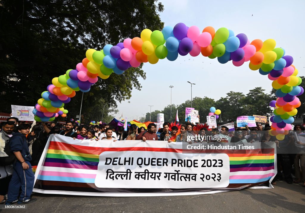 Toqueer F LGBTQ community members and supporters take part in Delhi Queer Pride ...