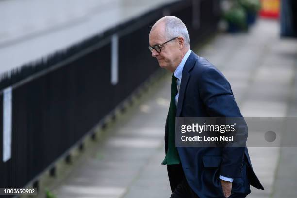Former Chief Scientific Advisor Patrick Vallance arrives before his appearance at the Covid Inquiry on November 20, 2023 in London, England. The UK's...