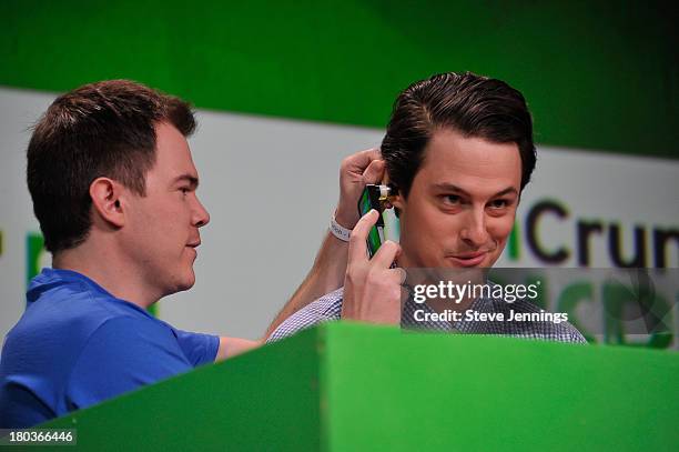 Eric Douglas and Rip Empson attend Day 3 of TechCrunch Disrupt SF 2013 at San Francisco Design Center on September 11, 2013 in San Francisco,...