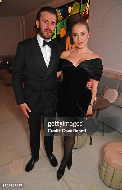 Jack Bryant and Poppy Jamie attend The 67th Evening Standard Theatre Awards at Claridge's Hotel on November 19, 2023 in London, England.