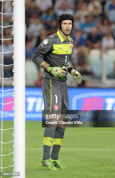 Petr Cech of Czech Republic during the FIFA 2014 World Cup Qualifier group B match between Italy and Czech Republic at Juventus Arena on September...
