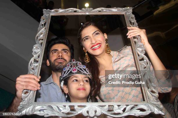 Fawad Khan and Sonam Kapoor attend the 'Khoobsurat' film photocall on September 8, 2014 in Mumbai, India