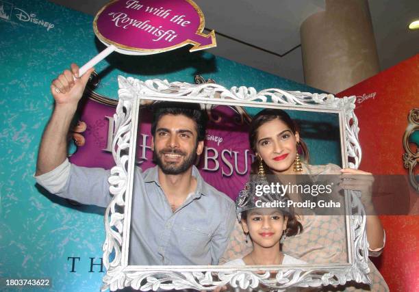 Fawad Khan and Sonam Kapoor attend the 'Khoobsurat' film photocall on September 8, 2014 in Mumbai, India