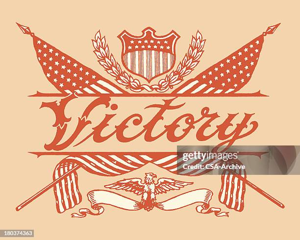 victory insignia - coat of arms stock illustrations