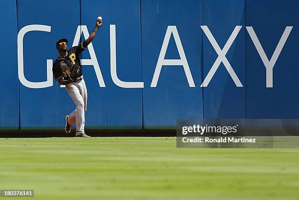 Felix Pie of the Pittsburgh Pirates at Rangers Ballpark in Arlington on September 11, 2013 in Arlington, Texas.