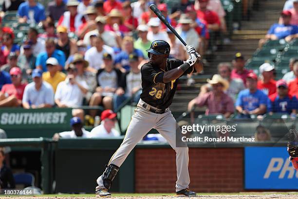 Felix Pie of the Pittsburgh Pirates at Rangers Ballpark in Arlington on September 11, 2013 in Arlington, Texas.