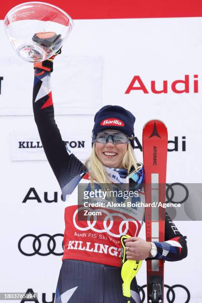 Mikaela Shiffrin of Team United States takes 1st place during the Audi FIS Alpine Ski World Cup Women's Slalom on November 26, 2023 in Killington,...