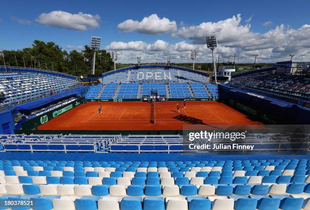General view in a practice session during previews ahead of the Davis Cup World Group play-off tie between Croatia and Great Britain at Stadion...