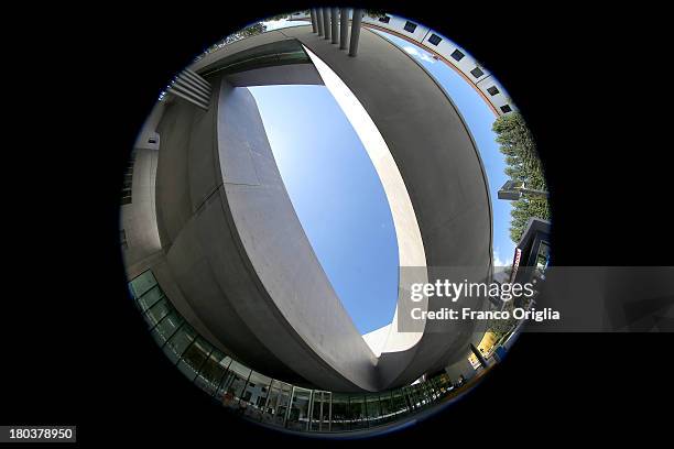 View of the Maxxi Museum designed by architect Zaha Hadid during the presentation of 'Cinema al MAXXI' at Maxxi Museum on September 12, 2013 in Rome,...