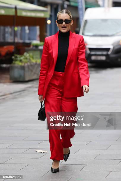 Ashley Roberts leaving Heart Breakfast Radio Studios on November 20, 2023 in London, England.